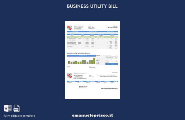 modello di fattura di utilità aziendale USA Wawatosa Water Utility in stile veri